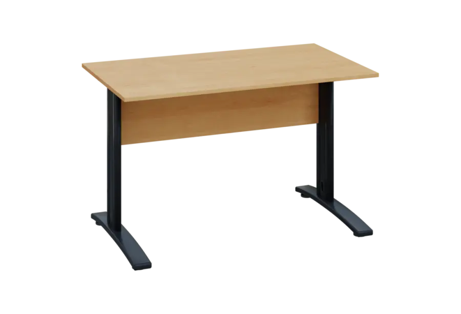 EPK 17 - 12 stůl kancelářský, kovová podnož černá, deska 18 mm, široký 1200 mm, javor horský